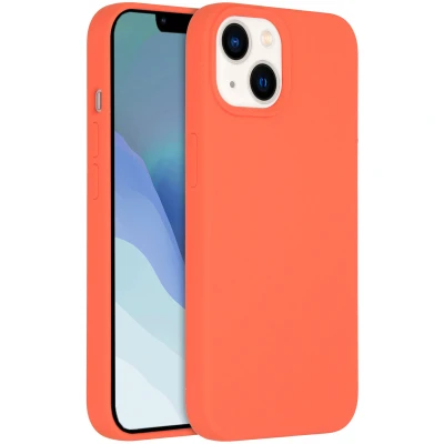 Afbeelding van Apple iPhone 14 MagSafe Hoesje Siliconen en TPU (zacht) Accezz Softcase/Backcover Oranje Telefoonhoesje