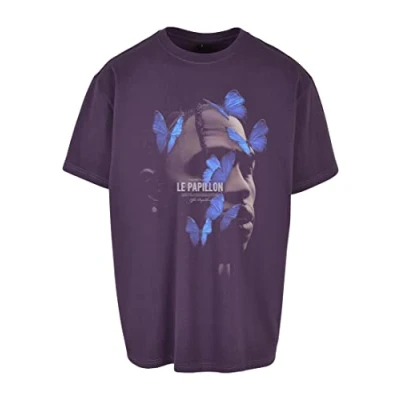 Afbeelding van Upscale by Mister Tee LE Papillon Oversize Tshirt print, Maat: 5XL, Purplenight