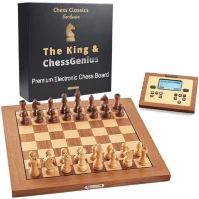 Afbeelding van MILLENNIUM Chess Classics Exclusive schaakcomputer met exclusief sensorenbord en de legendarische schaakprogramma&#039;s ChessGenius &amp; The King, aanpasbare speelniveaus M828