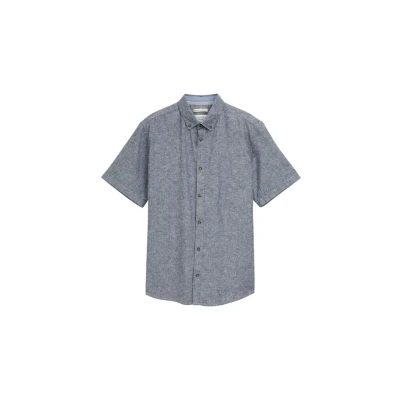 Afbeelding van TOM Tailor Printed Overhemd, Heren, Maat: Large, Navy chambray dot design