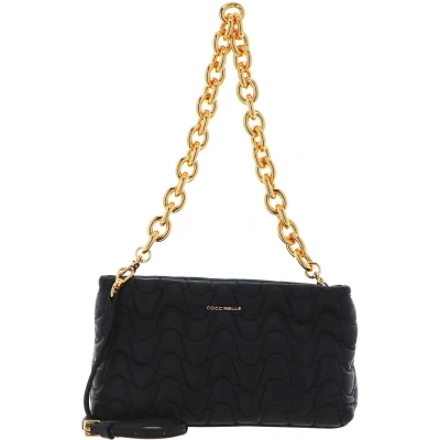 Afbeelding van COCCINELLE Leren Schoudertas Ophelie Matelasse Handbag Noir Zwart