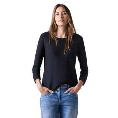 Afbeelding van CECIL Structuurshirt, Universeel Blauw, S