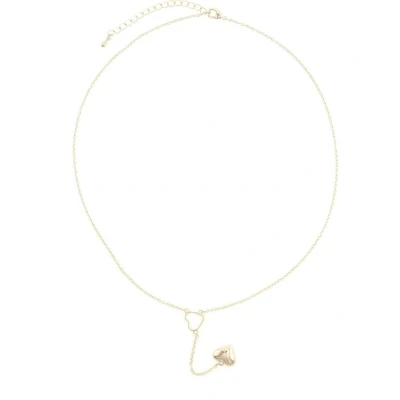 Afbeelding van Behave Dames ketting zilver kleur met lange hartjes hanger 45 cm