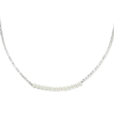 Afbeelding van zilver gerhodineerd collier synth. parels 40 + 5 cm 1336024 horloge Wit 45
