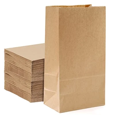 Afbeelding van papieren zakjes, kraftpapier, 100 stuks, multifunctionele grote cadeauzakjes, broodzakken, levensmiddelen, zakken voor brood, koekjes, sandwiches, snack verjaardagsfeest, leverancier of bruiloft (18 x 11 32 cm)