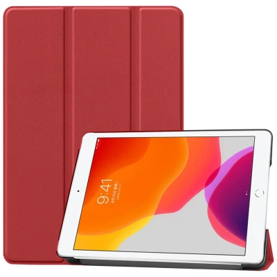 Afbeelding van Apple iPad 10.2 (2020) Hoes: iMoshion Trifold Bookcase Rood Kunstleder Tablet Hoezen