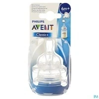 Afbeelding van Philips Avent Anti Koliek Flessenspeen 6+M 2 stuks SCF636/27