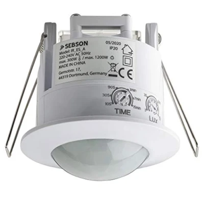 Afbeelding van SEBSON® 2x Bewegingsmelder Inbouw Binnen, LED geschikt, Detectiebereik 6m/ 360, Plafondmontage, regelbare Infrarood Sensor