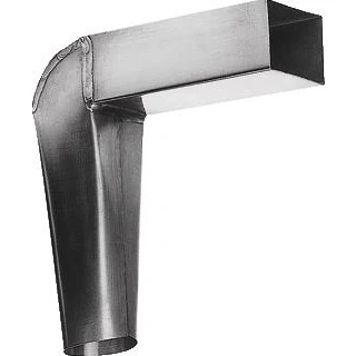 Afbeelding van Rheinzink wb uitloop vierkant rond 60x80mm 80mm 1635004050
