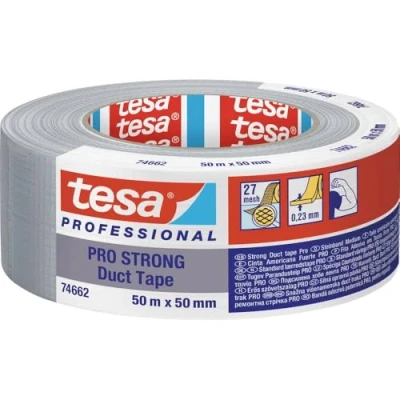 Afbeelding van tesa Duct Tape Pro Strong 66462 00003 00 Reparatietape Grijs (l x b) 50 m mm 1 stuk(s)