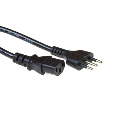 Afbeelding van ACT Netsnoer Italiaanse stekker C13 zwart 1,8 m (1.80 m), Stroomkabel