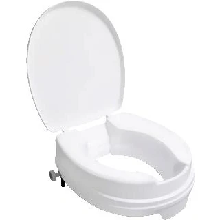 Afbeelding van Handicare Linido verhoogde toiletzitting met deksel (verhoogd de