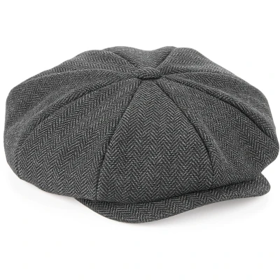 Afbeelding van Beechfield Heritage baker boy Cap B628 Charcoal Herringbone