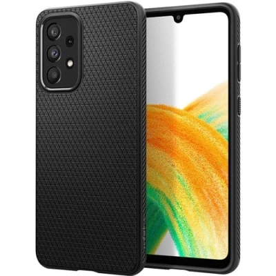 Afbeelding van Samsung Galaxy A33 Hoesje Siliconen en TPU (zacht) Spigen Softcase/Backcover Zwart Telefoonhoesje Shockproof/Valbescherming