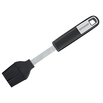 Afbeelding van Fackelmann Bakborstel 24 cm SENSE, praktisch voor gecoate kook , bakgerei, braadborstel met antislip soft touch handvat (kleur: zilver/zwart), hoeveelheid: 1 stuk