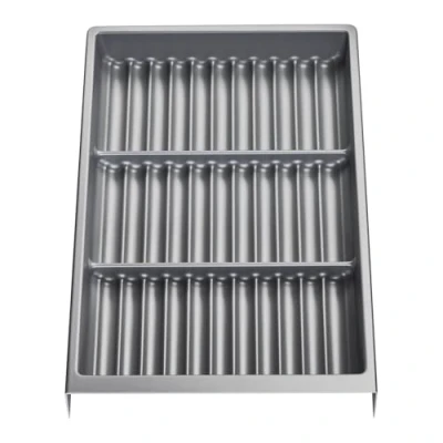 Afbeelding van Orga Box kruideninzet SEPARADO Afzonderlijk zilvergrijs generfd (300 x 474 51 mm) Lade inzet vanaf 40 cm kastbreedte voor kruidenpotjes