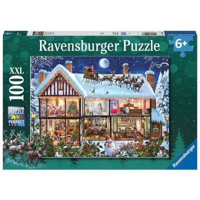 Afbeelding van Puzzel Ravensburger Kerstmis thuis 100 stukjes