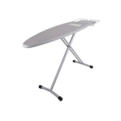 Afbeelding van HAEGER Home Strug Pro Strijkplank met traploos verstelbare hoogte tot 94 cm, kussen voor getekend ijzer, ook stoomgeneratoren, metallic grijs, 124 x 40 cm