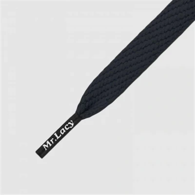 Afbeelding van Mr. Lacy Flatties 110cm lang 10mm breed kleur Black
