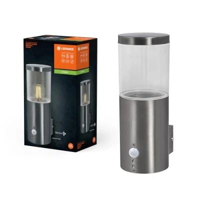 Afbeelding van LEDVANCE ENDURA CLASSIC EBRO WALL SEN Außenleuchte, Wandleuchte, Edelstahl, einfache &amp; schnelle Installation, IP44 Schutzklasse, Bewegungsmelder, Tageslichtsensor, flexible Anwendung im Außenbereich