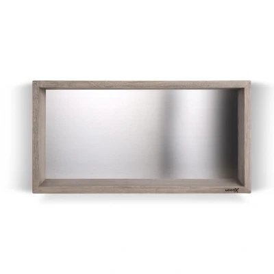 Afbeelding van Looox Wood inbouwnis badkamer old grey/rvs (geborsteld WBOX60RVS