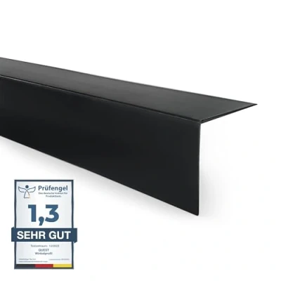 Afbeelding van Quest Hoekprofiel, pvc, zonder plakband, randbescherming en hoekbescherming, hoeklijst, 15 x mm, 200 cm, zwart