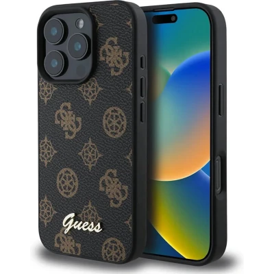 Afbeelding van CG Mobile Guess GUHMP16XPGPYSK hoes voor iPhone 16 Pro Max 6,9 inch zwart hardcase Peony Script