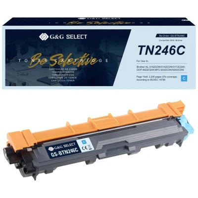 Afbeelding van G&amp;G Toner vervangt Brother TN 246C Compatibel Cyaan GS BTN246C