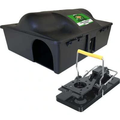 Afbeelding van VerminBuster Rattenvoerdoos + Rattenval Inclusief slot Voerdoos Ratten en Muizen Rattenvoederdoos Rattenvoerkist Rattenkist
