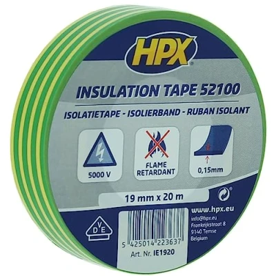 Afbeelding van HPX isolatietape geelgroen 19mm x 20 meter