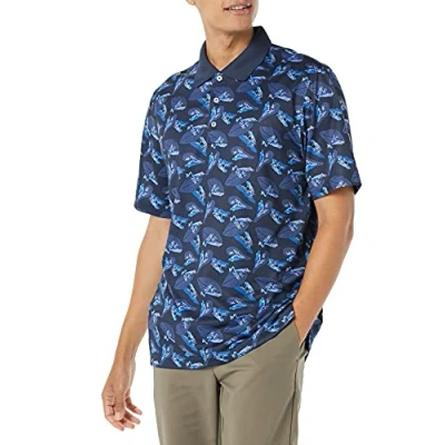 Afbeelding van Amazon Essentials Men&#039;s Sneldrogend golfpoloshirt met normale pasvorm (verkrijgbaar in grote en lange maten), Blauw Kikkers, XL