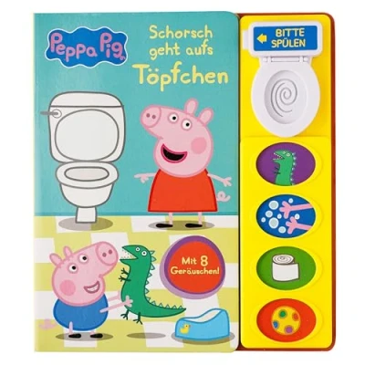 Afbeelding van Peppa Pig Schorsch geht aufs Töpfchen Mein Klo Soundbuch Pappbilderbuch mit Klospülung und 8 Geräuschen Wutz