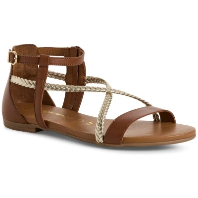 Afbeelding van Tamaris Sandalen met enkelbandjes, Dames, Maat: 41, Cognac comb Leer en imitatieleer