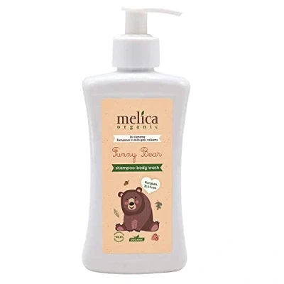 Afbeelding van MELICA ORGANIC Biologisch 98,6% Natuurlijke BABY SHAMPOO en WASGEL 2 IN 1 &quot;FUNNY BEAR&quot; voor kinderen zonder Parabenen, SLS, SLES 300ml