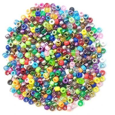 Afbeelding van arkCRAFT 4 in 1 geparelde parels/glitter/metaal/heldere pony kralen PK 1000 (6 mm x 9 mm)