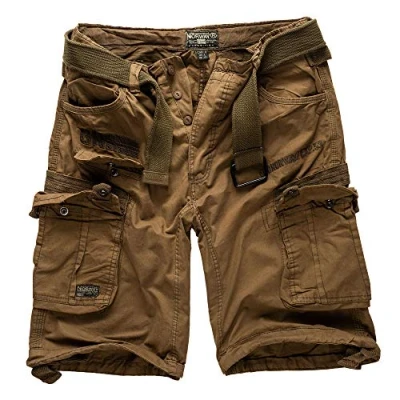 Afbeelding van Geographical Norway Cargo Shorts Korte broek Bermuda met riem Short Hunter in bundel UD Bandana, Kaki 4, M