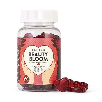 Afbeelding van Gomicare Suikervrije Gummies voor Haar Biotine Vitamine D, B12, 5000 μg Biotine, Foliumzuur, Zink, Selenium en Mineralen 60 Vegan Zonder Gluten of Lactose
