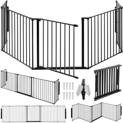 Afbeelding van tectake® Openhaardhek veiligheidshek haardscherm Agni 5 elementen stabiel en veilig 403569