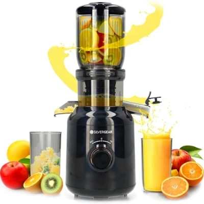 Afbeelding van Silvergear Slowjuicer Sapcentrifuge Voor Groenten en Fruit Juicer Sapmachine Zwart