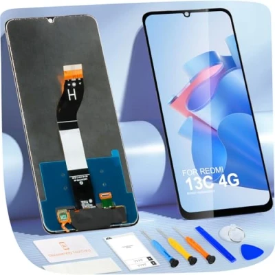 Afbeelding van LCD scherm voor Xiaomi Redmi 13C display 23100RN82L 23106RN0DA 23108RN04Y 6,74 inch digitizer touchscreen vervanging volledige montage met gereedschap (zwart)