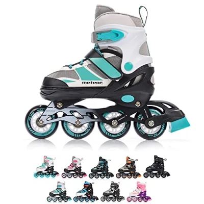 Afbeelding van meteor® Inline Skates voor Kinderen Jeugd Volwassen Ideaal Jongens en Meisjes Instelbare Maat (ROX Mint, M)