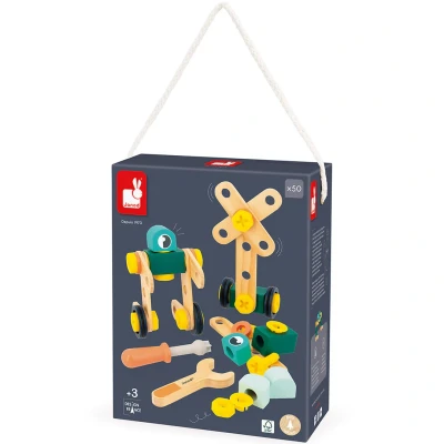 Afbeelding van Janod brico&#039;kids bouwset ton 50st