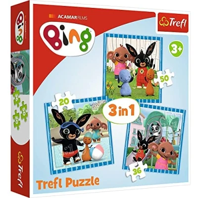 Afbeelding van Trefl Bing 3 in 1 puzzel 20/36/50 stukjes