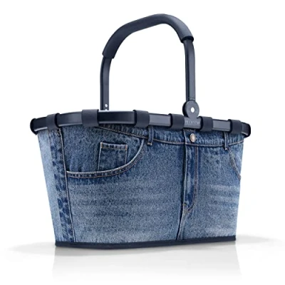 Afbeelding van reisenthel Carrybag BK4082 Jeans Classic Blue boodschappenmand van gerecyclede PET flessen met 22 l volume praktisch en hulpbronnenvriendelijk B 48 x H 29 D 28 cm