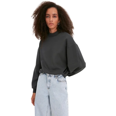Afbeelding van Trendyol Rood Dik Fleece Relaxed Gebreid Sweatshirt Met Hoge Hals Twoaw20Sw0584