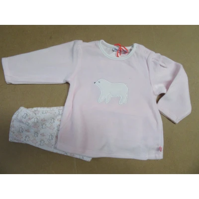 Afbeelding van Noukie&#039;s Pyjama Velour IJsbeer Roze 12 maand 80