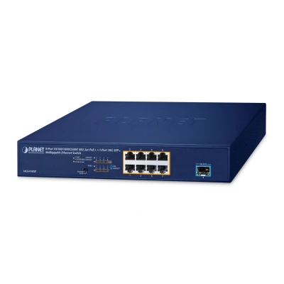 Afbeelding van Planet MGS910XP Schakelaar 8p 100/1G/2.5G PoE &amp; 1 SFP 10G (8 Havens), Netwerkschakelaar, Blauw