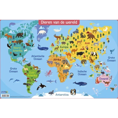 Afbeelding van Deltas Educatieve onderlegger dieren van de wereld (preschool)