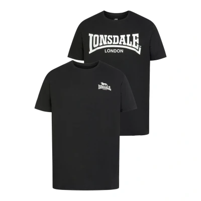 Afbeelding van Lonsdale Normale Passform Piddinghoe 2 PACK Tshirt print, Heren, Maat: 4XL, Black