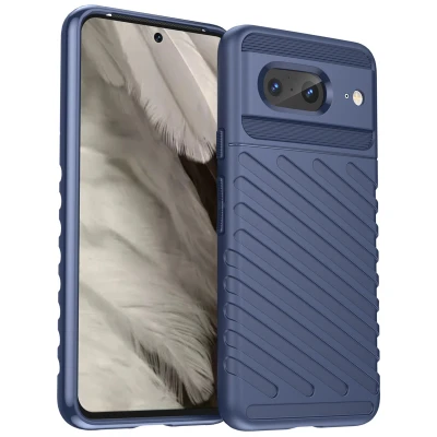 Afbeelding van Google Pixel 8 Hoesje Siliconen en TPU (zacht) iMoshion Softcase/Backcover Donkerblauw Telefoonhoesje Shockproof/Valbescherming